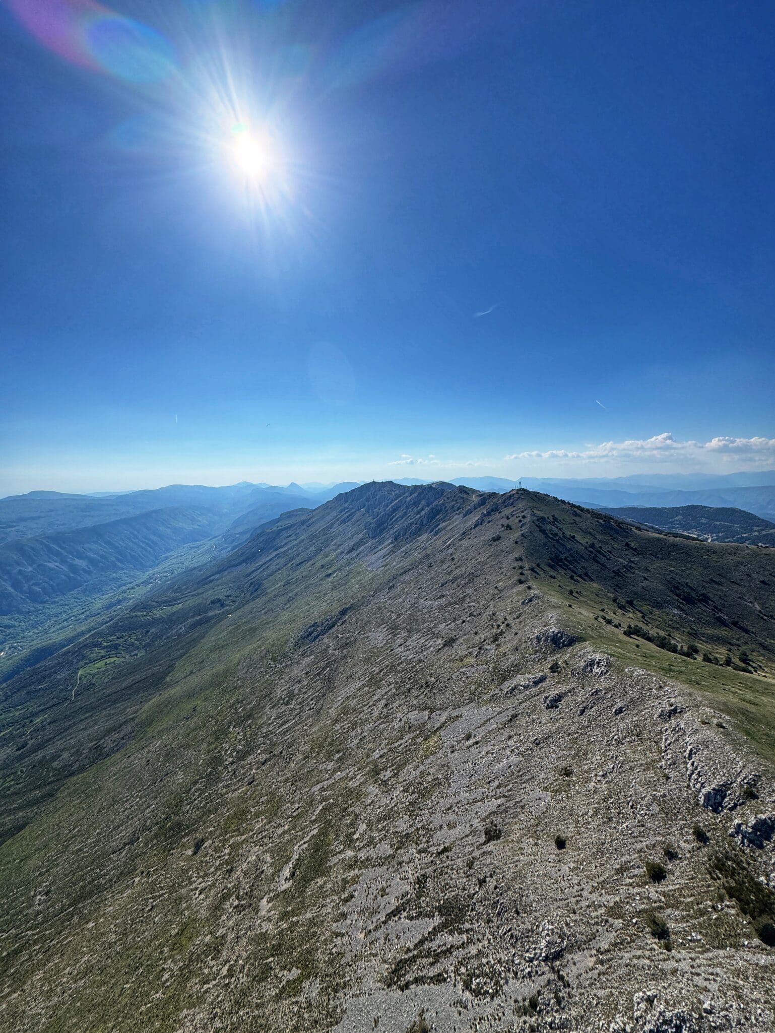 Cheiron peak above Gréolières, a flight site in the Alpes-Maritimes