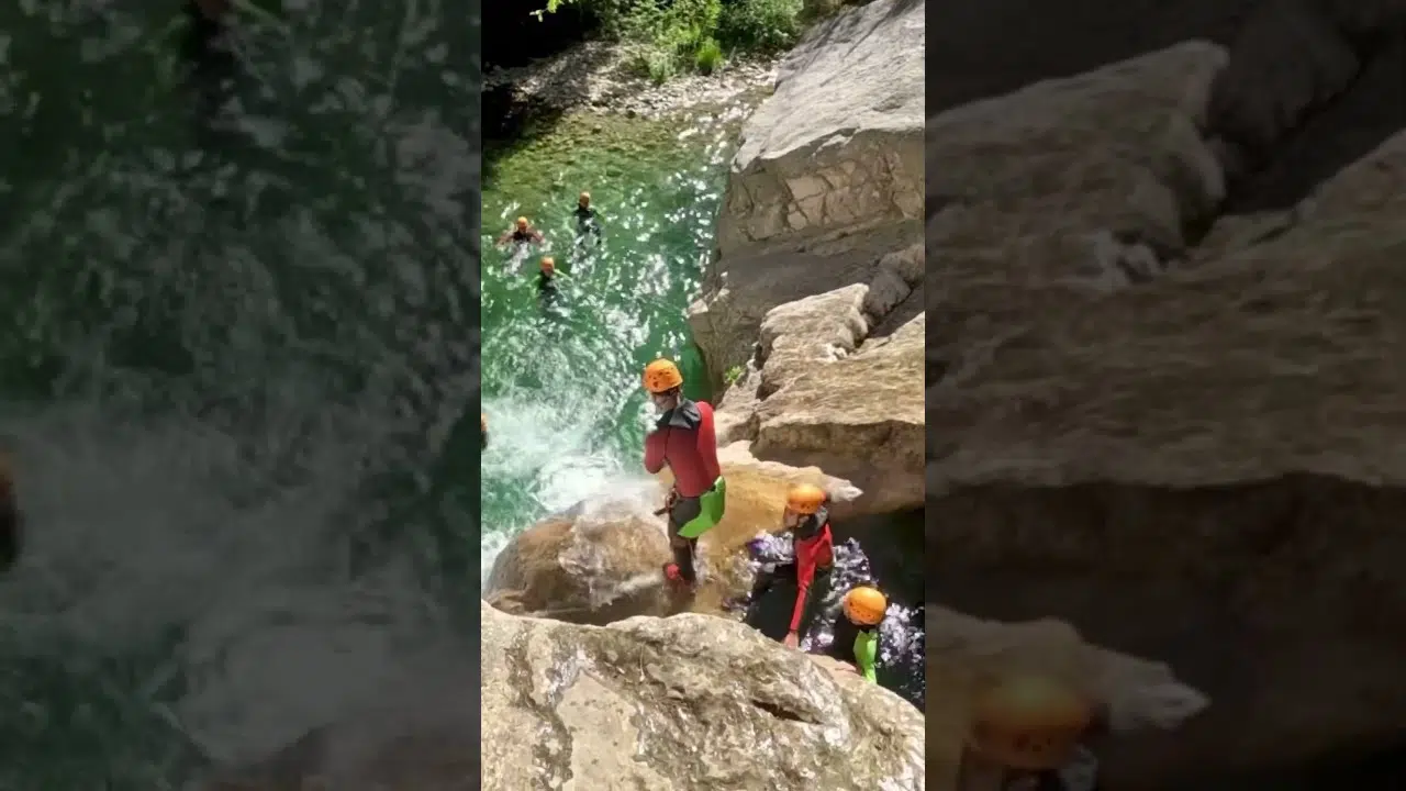 Canyoning in the Gorges du Loup, one hour from Monaco: jumps, slides and turquoise water